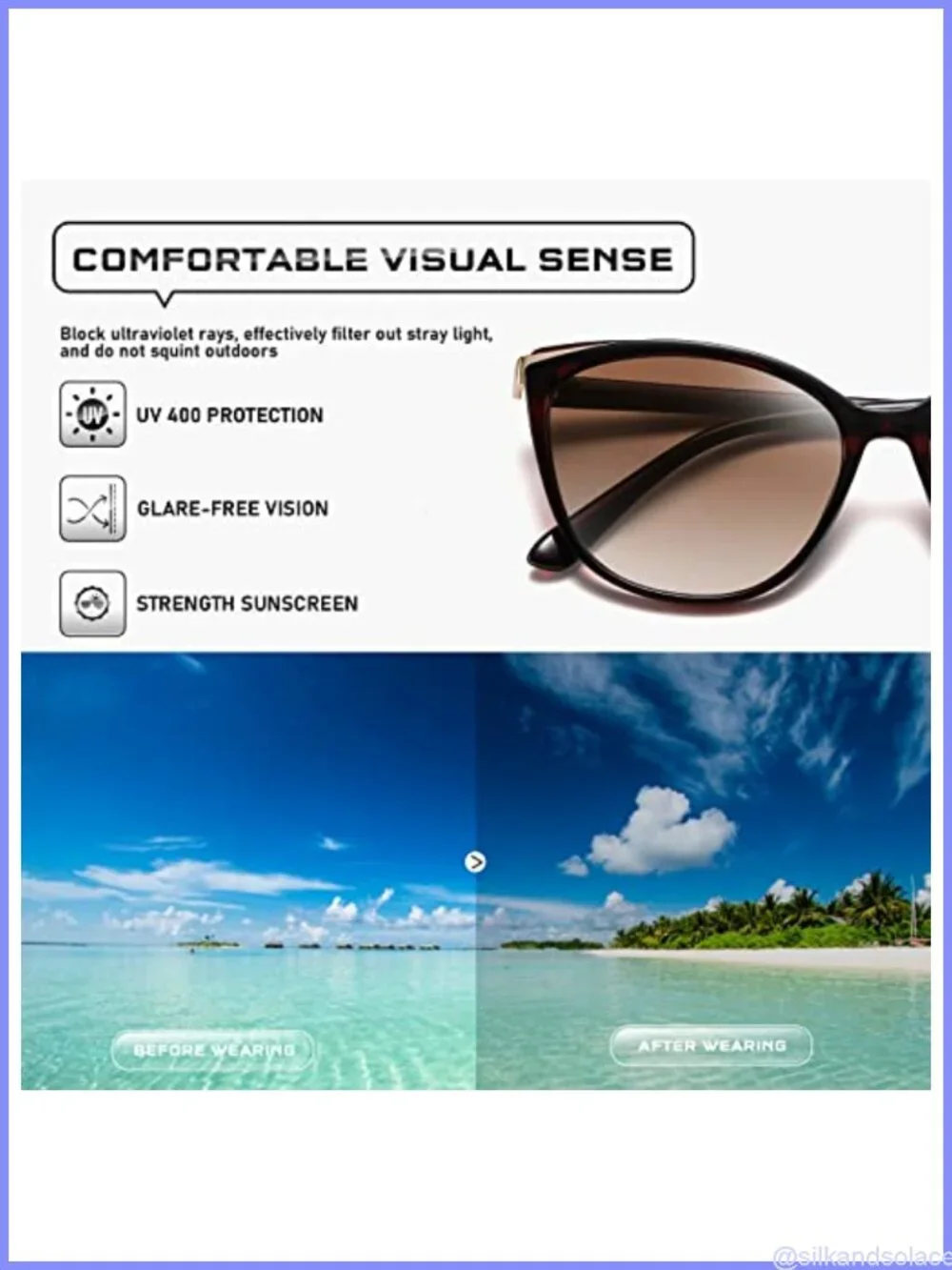 Cat Eye Sunglasses UV400 Protection Full Frame Women